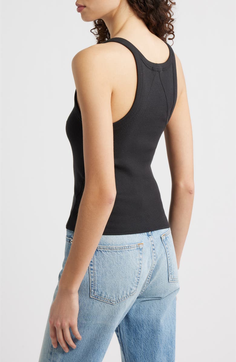 rag & bone The Essential Rib Tank, Alternate, color, Black
