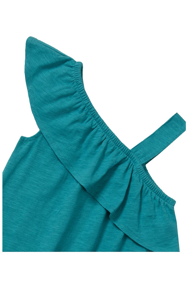Girls Ruffle Asymmetrical Dress, Alternate, color, Baltic Teal
