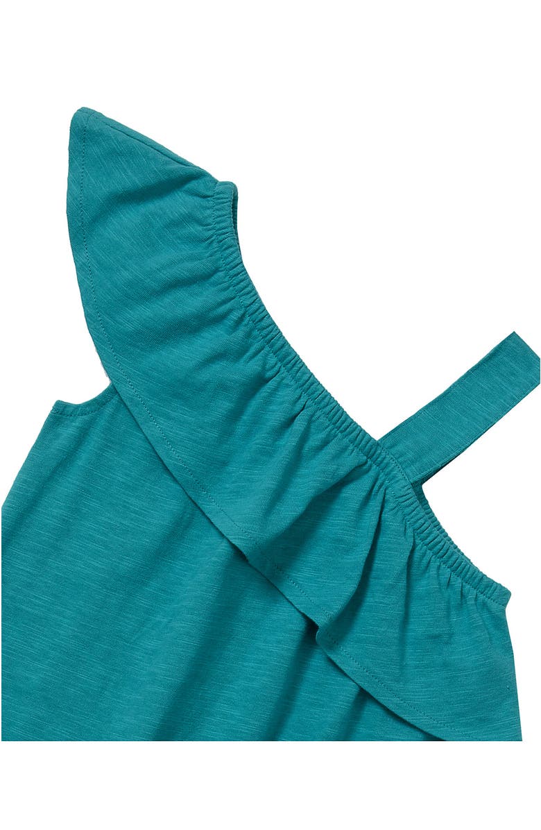 Lands' End Girls Ruffle Asymmetrical Dress, Alternate, color, Baltic Teal