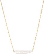 Adornia Keshi 18k Gold Plated Freshwater Pearl Bar Pendant Necklace