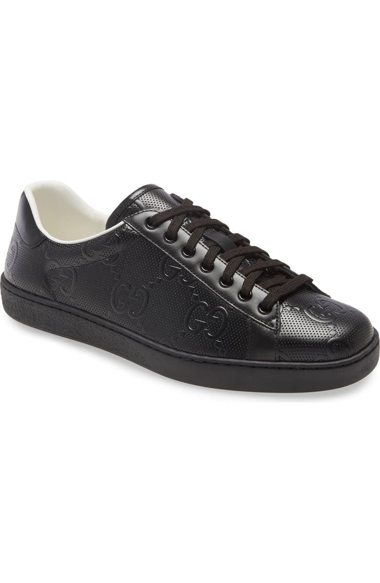 Gucci New Ace Logo Low Top Sneaker, Main, color,
