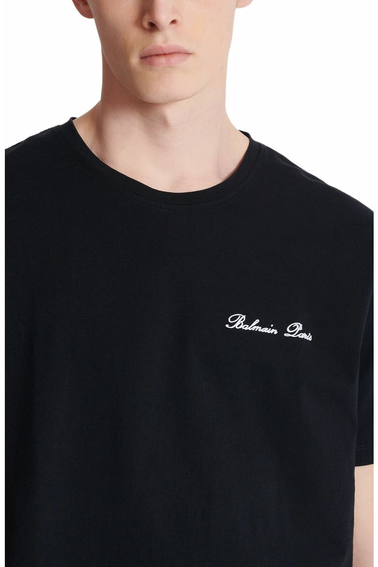 Embroidered Balmain Signature T-Shirt, Alternate, color, Black