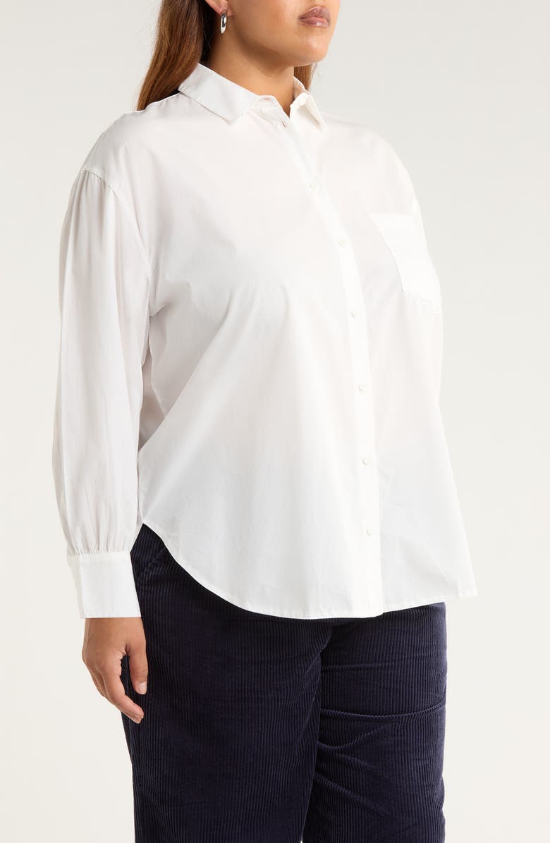 Seasalt Cornwall Sea Path Oversize Organic Cotton Poplin Button-Up Shirt, Alternate, color, Salt