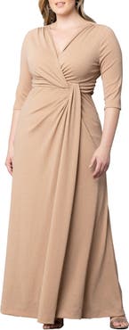 Kiyonna Romanced by Moonlight Glitter A-Line Jersey Gown