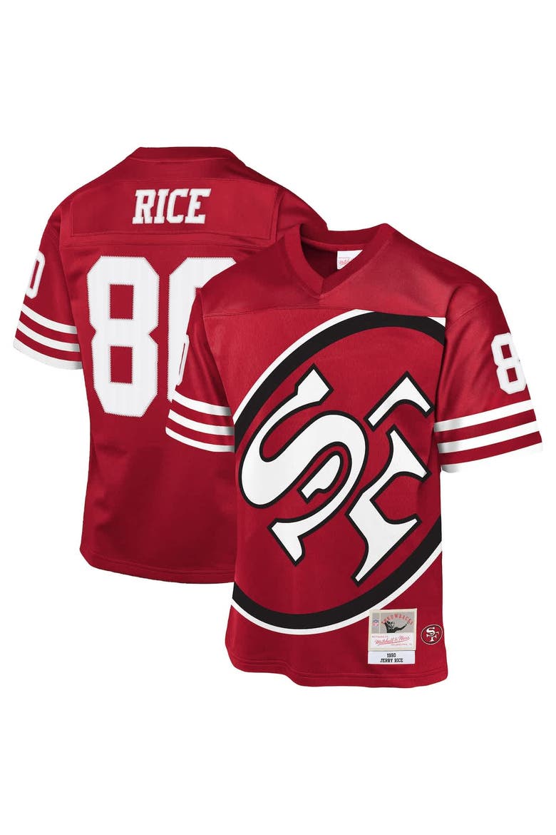 Youth Mitchell & Ness Jerry Rice Scarlet San Francisco 49ers 1990 Throwback Fashion Jersey, Alternate, color, Scarlet