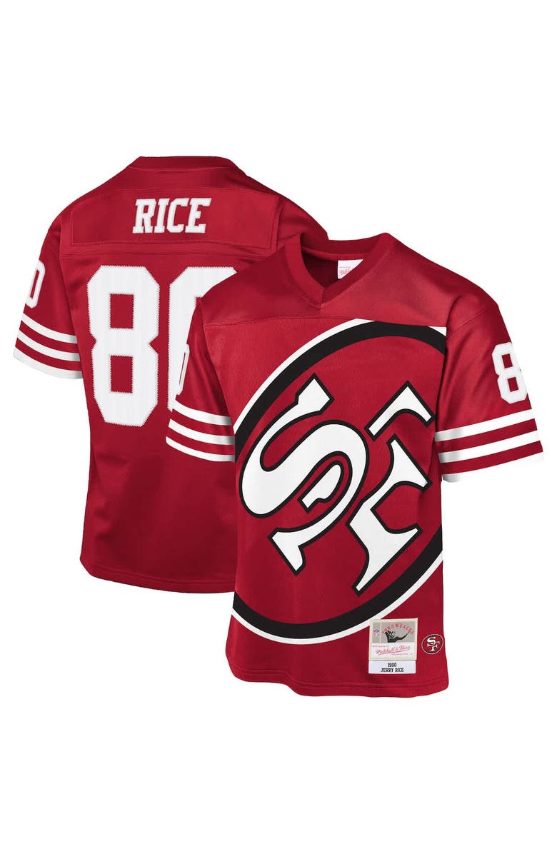 Mitchell & Ness Youth Mitchell & Ness Jerry Rice Scarlet San Francisco 49ers 1990 Throwback Fashion Jersey, Alternate, color, Scarlet