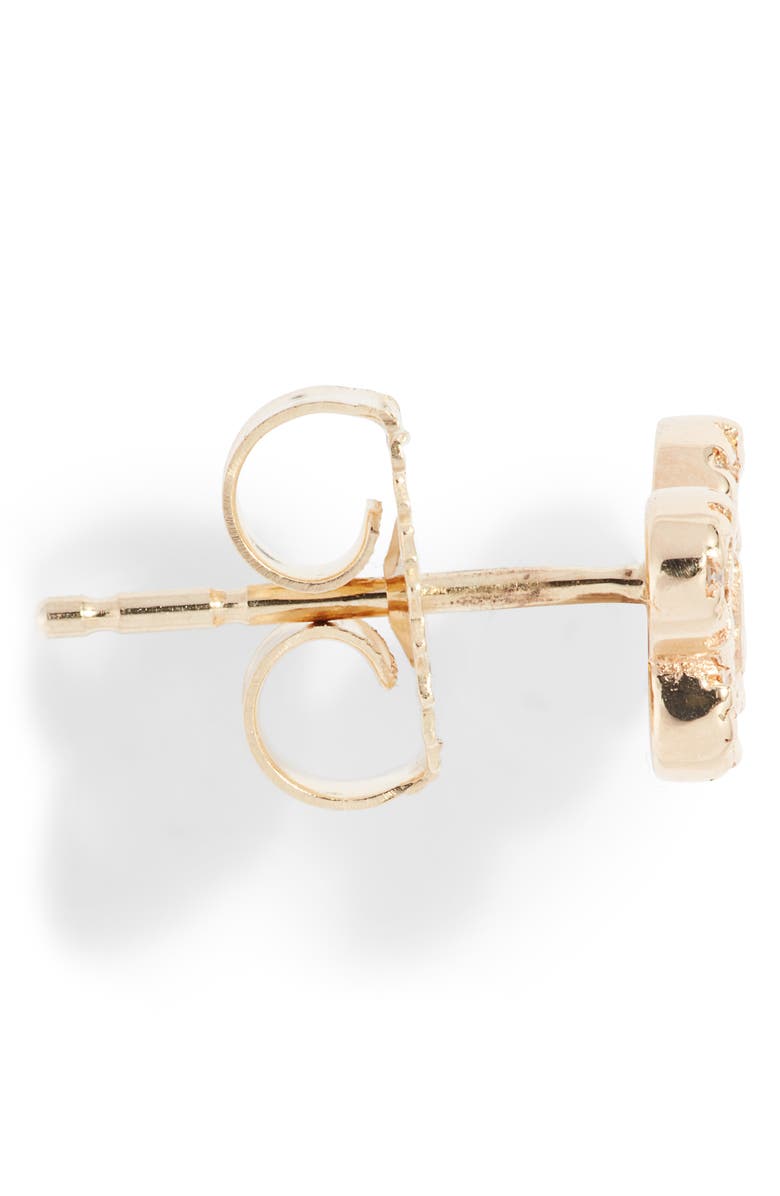 Anzie Love Letter Single Pavé Butterfly Stud Earring, Alternate, color, Gold/ Diamond