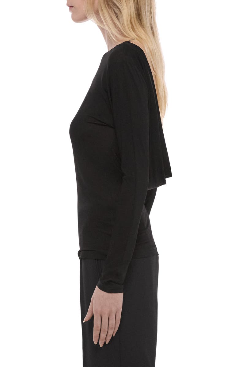 Helmut Lang Cowl Back Long Sleeve Top, Alternate, color, Black