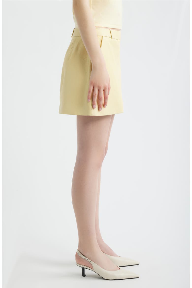 The Leather Miniskirt, Alternate, color, LEMON