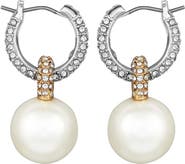 Vince Camuto Pearl Drop Hoop Earrings