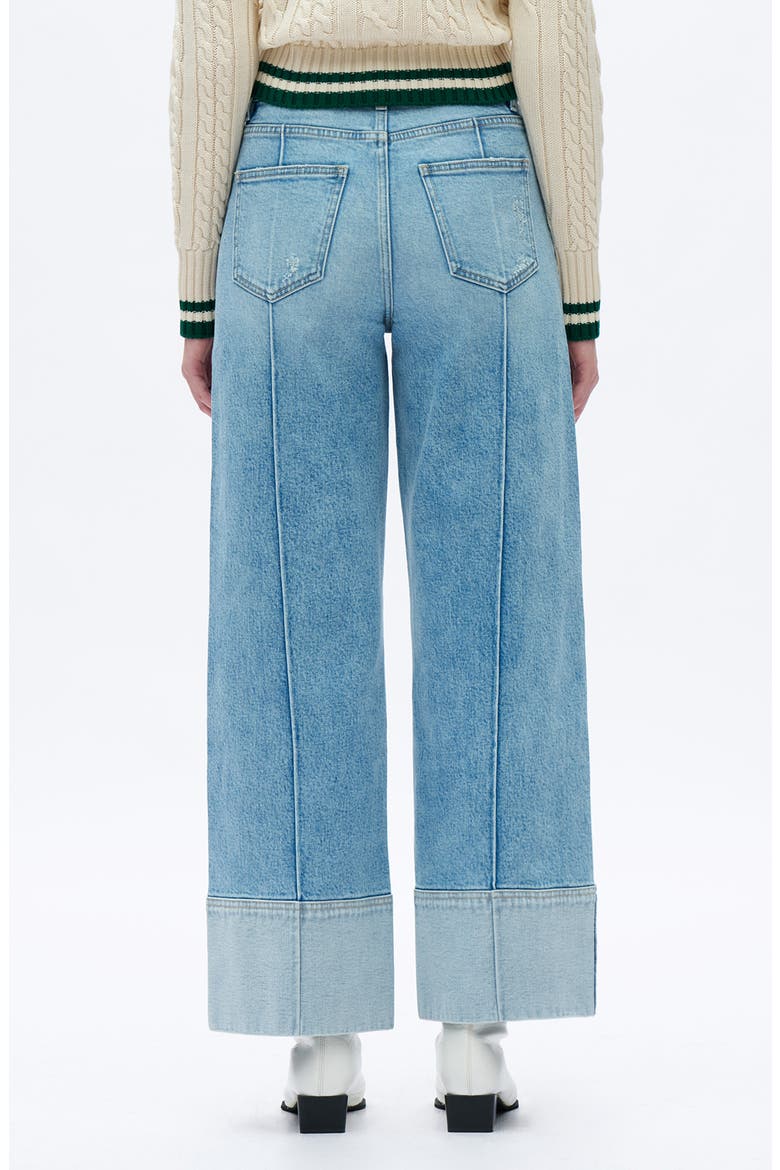 Cuffed Seamed High Waist Wide Leg Jeans, Alternate, color, LIGHT BLUE