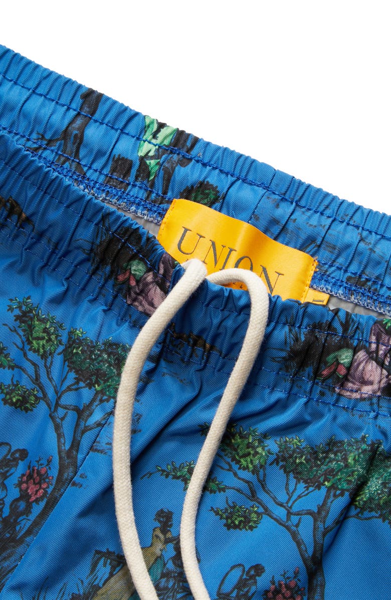 Union Los Angeles Sheila Bridges Harlem Toile Swim Trunks, Alternate, color, 