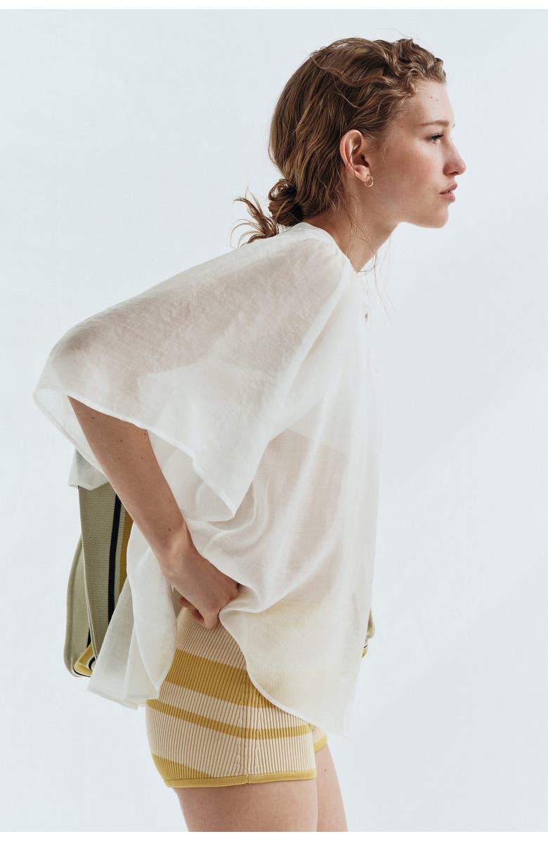 H&M Butterfly-sleeved Blouse, Alternate, color, White