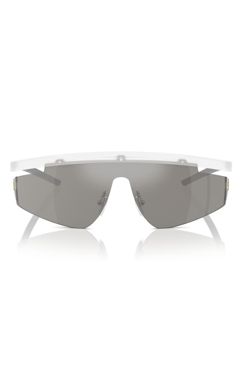Scuderia Ferrari 140mm Irregular Shield Sunglasses, Main, color, Transparent Grey