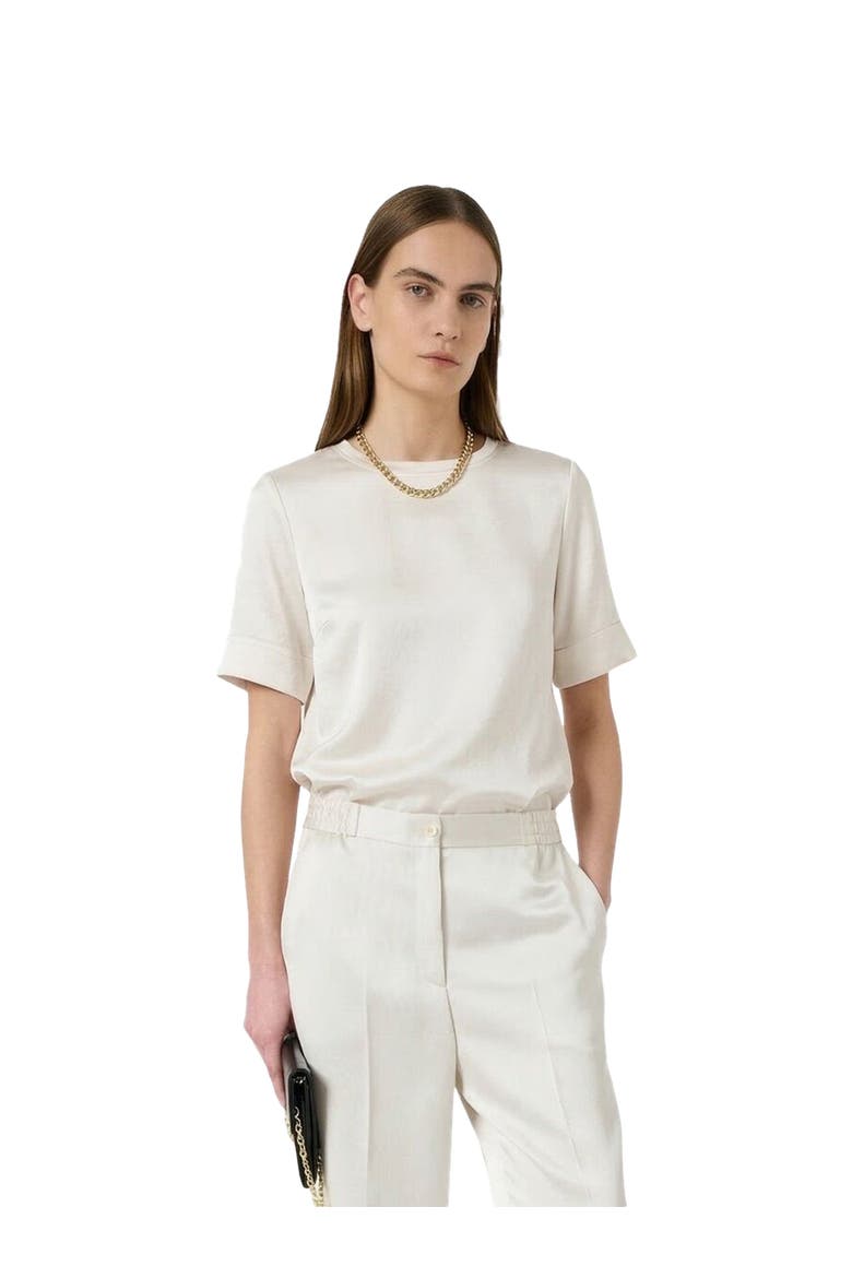 Cileia Short Sleeve Blouse, Main, color, Ecru