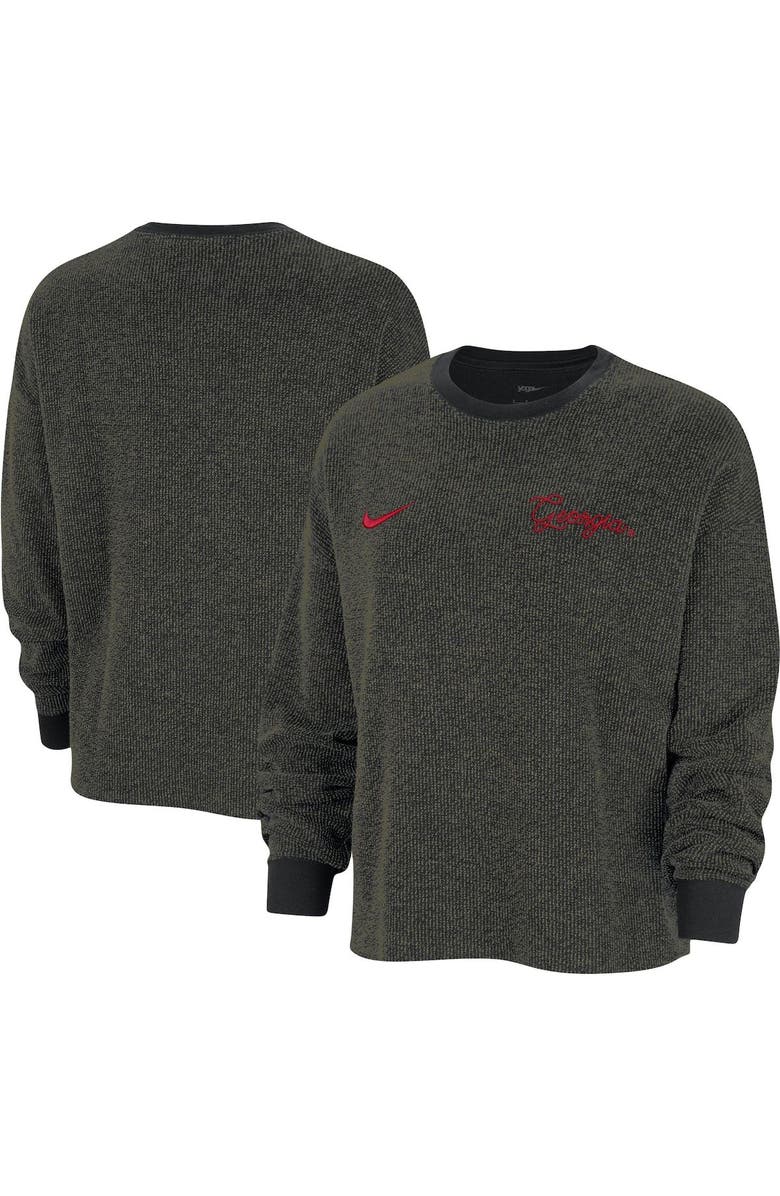Nike Women's Nike Black Georgia Bulldogs Yoga Script Pullover Sweatshirt, Main, color, Black