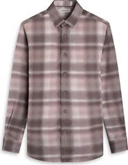 Bugatchi Julian Shaped Fit Abstract Check Lyocell Button-Up Shirt