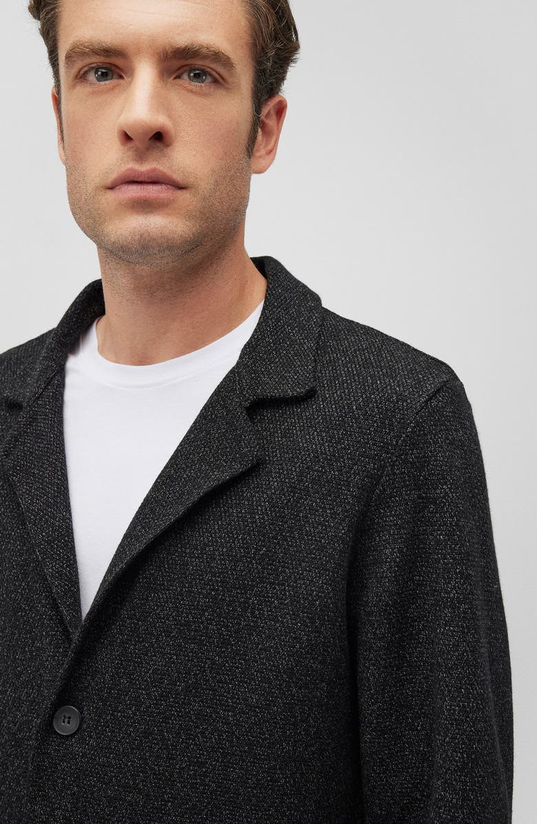 Mavi Jeans Black Mélange Knit 3-Button Blazer, Alternate, color, Black