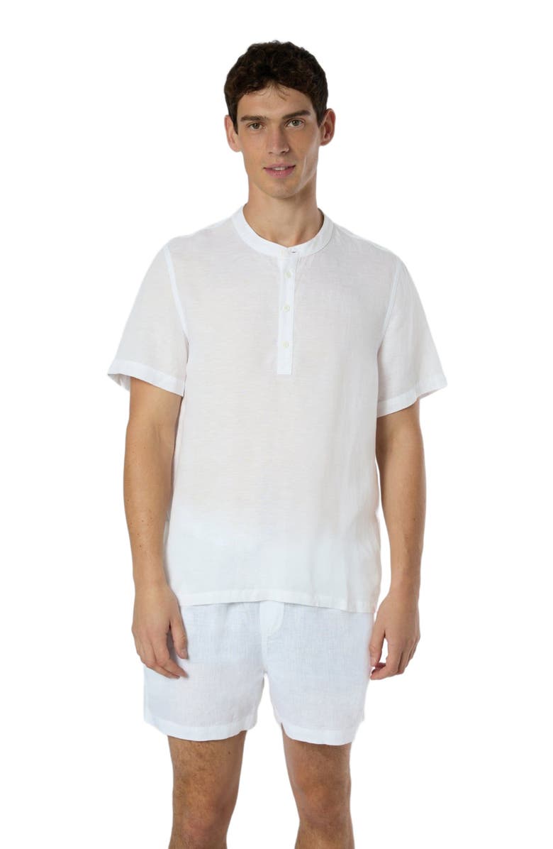 Onia Linen Home Short Sleeve Henley Shirt, Main, color,