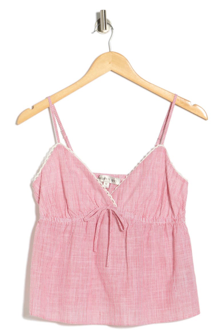 Crochet Trim Babydoll Tank, Alternate, color, RED