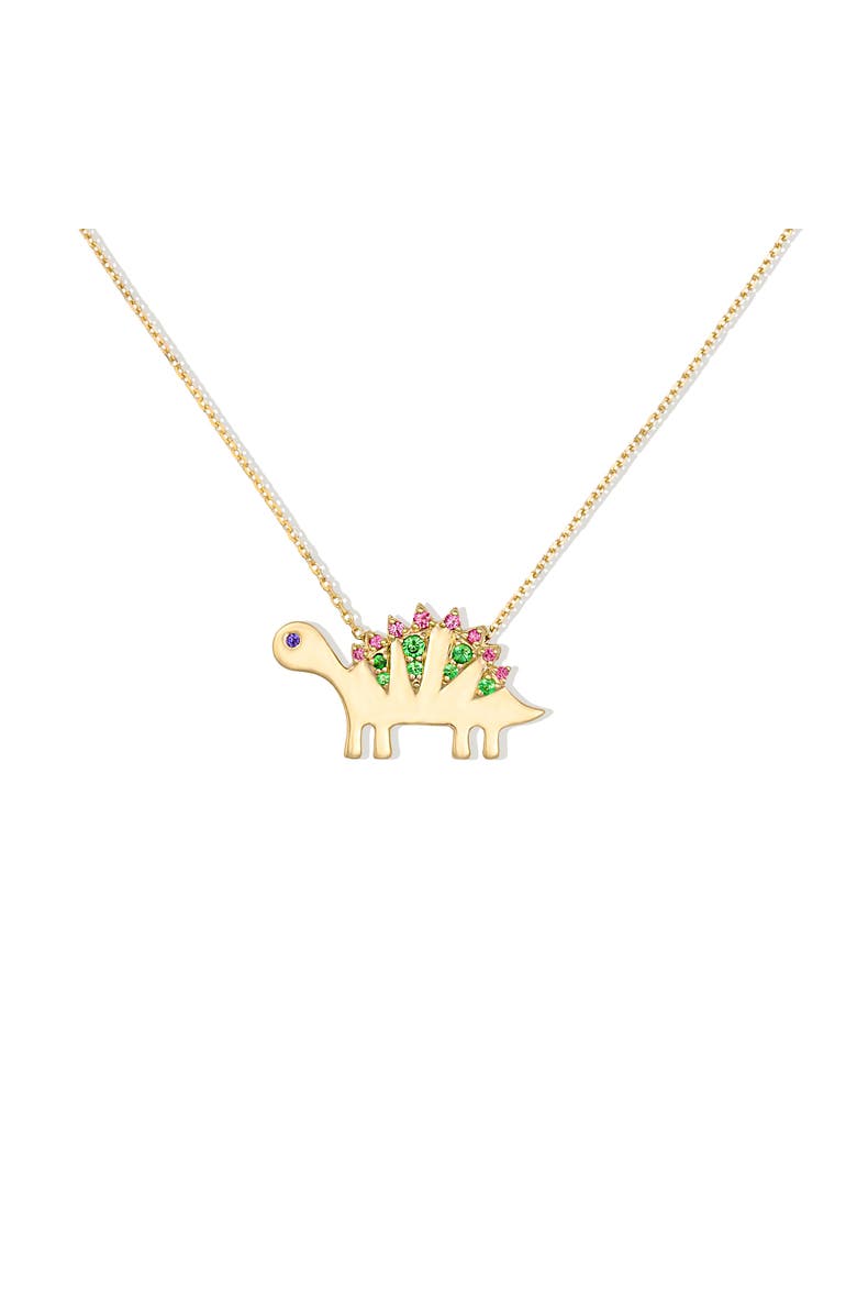 Campbell + Charlotte Juju Dino Charm Necklace, Main, color, Gold