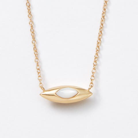 Viola Reversible Gold Pearl and Topaz Necklace