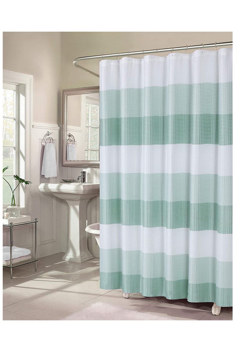Shades Ombré Waffle Texture Shower Curtain, Main, color, SPA