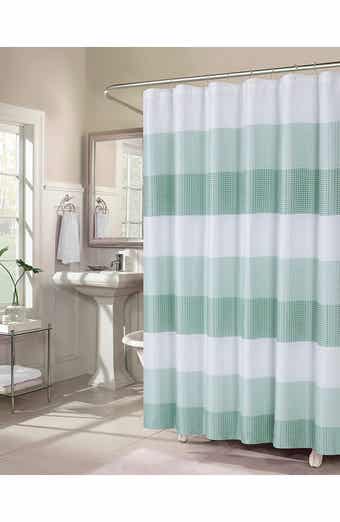 DAINTY HOME Shades Ombré Waffle Texture Shower Curtain