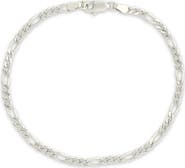 Sterling Forever Figaro Chain Bracelet