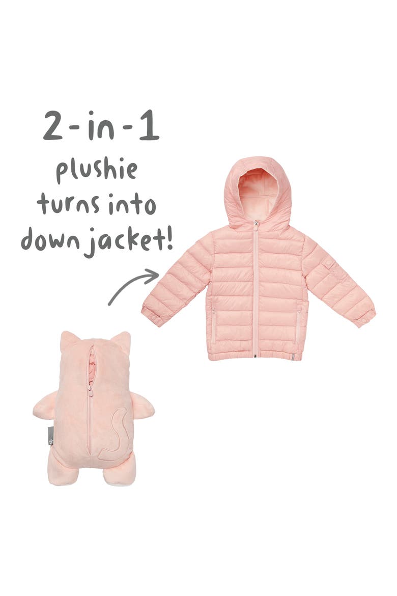Kali 2-in-1 Stuffed Animal & Hooded Down Jacket, Alternate, color, BLUSH MARL