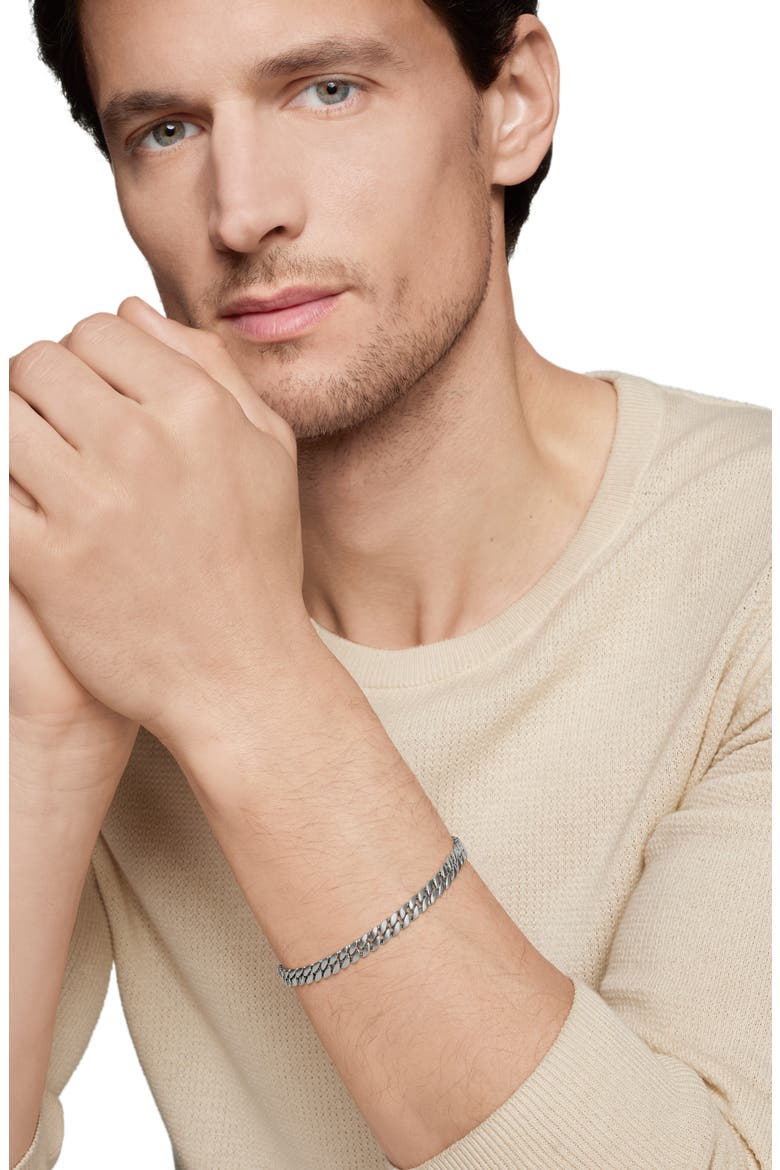 Men's Curb Chain Bracelet, Alternate, color, STERLING SILVER