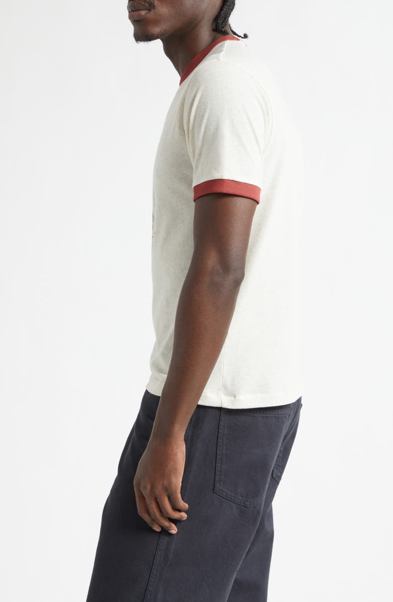 PALMES Celebrazione Cotton & Linen Ringer T-Shirt, Alternate, color, Broken White