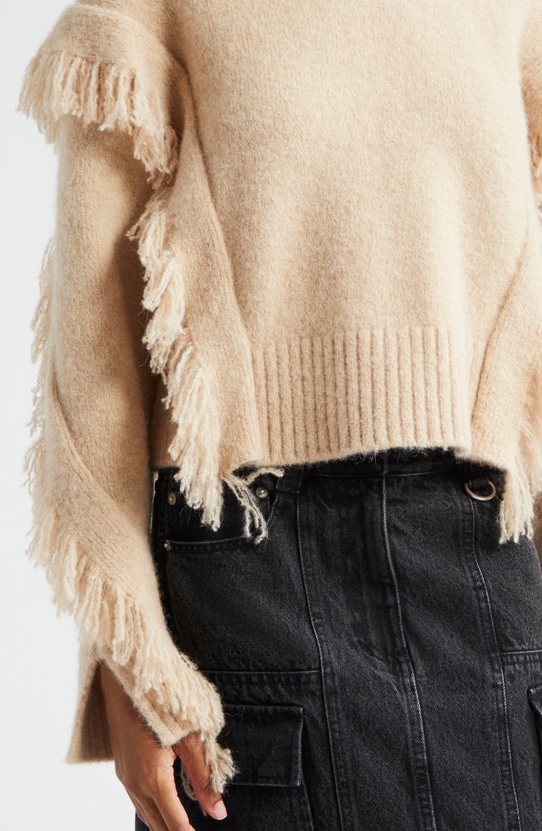 3.1 Phillip Lim Fringe Trim Alpaca Blend Sweater, Alternate, color,