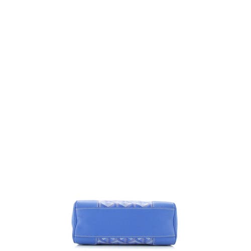 Pre-owned Goyard Goyard Saigon Top Handle Bag Coated Canvas With Leather Mini In Blue