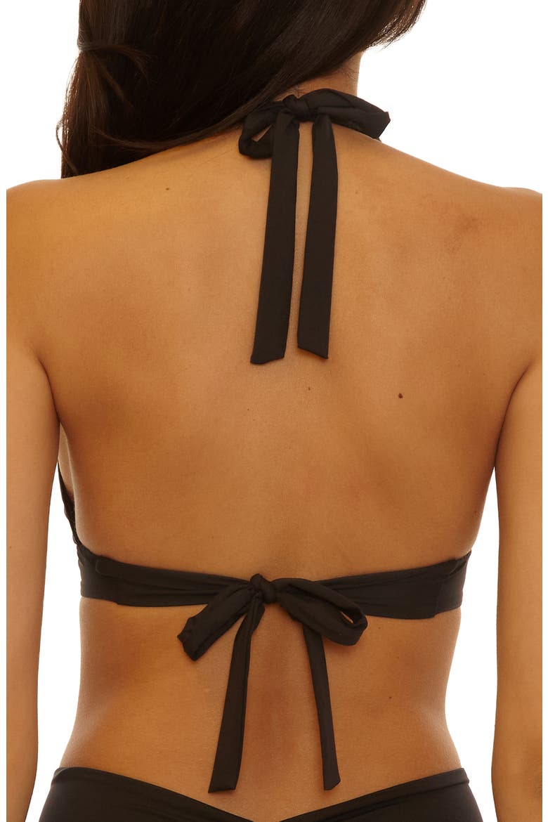 Color Code V-Wire Halter Bikini Top, Alternate, color, BLACK