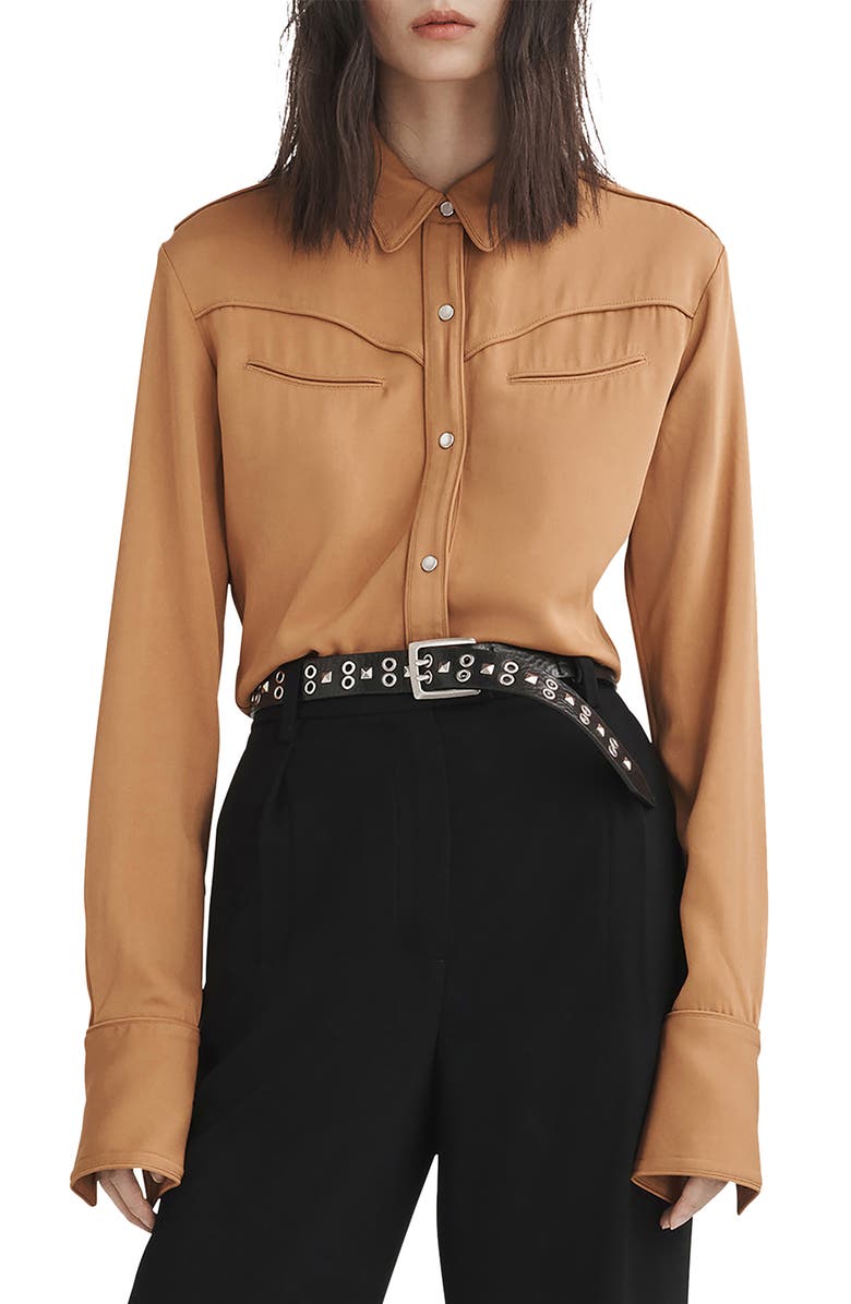 rag & bone Cleo Workshirt, Main, color, Camel