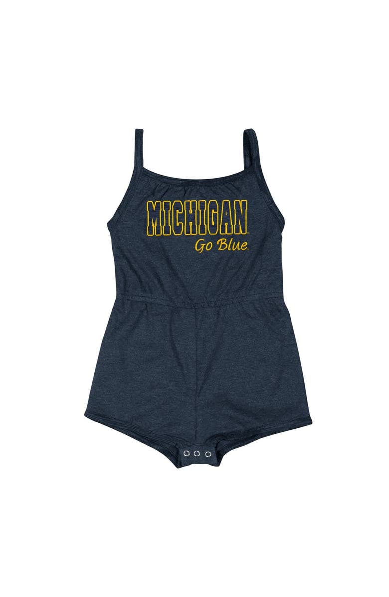 COLOSSEUM Girls Infant Colosseum Navy Michigan Wolverines Elemental Tank Romper, Main, color, Navy
