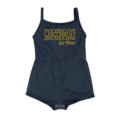 Girls Infant Colosseum Navy Michigan Wolverines Elemental Tank Romper