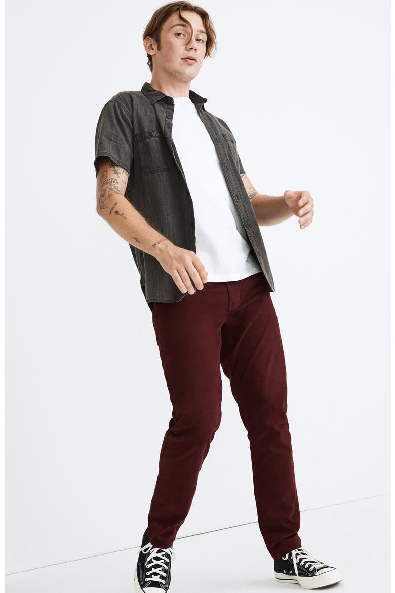 Sateen Slim Jeans, Alternate, color, CHOCOLATE RAISIN