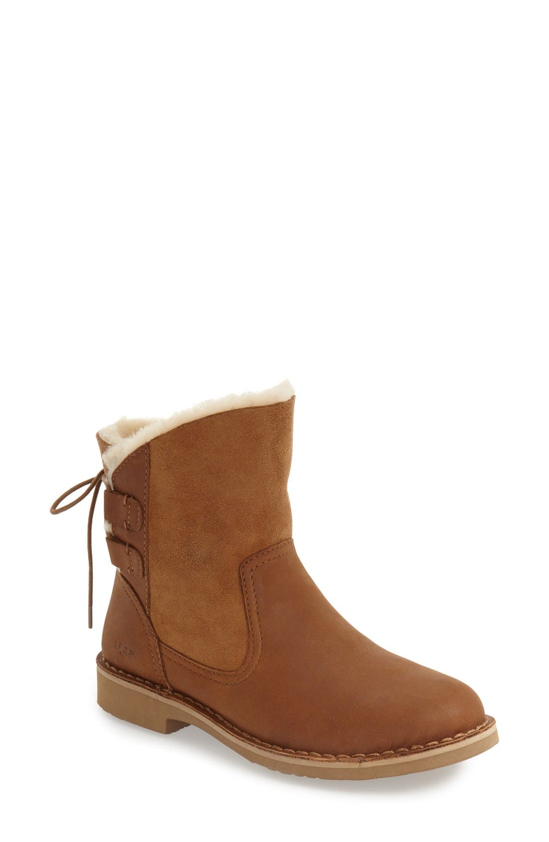 UGG<sup>®</sup> Naiyah Lace-Back Genuine Shearling Boot, Main, color, 