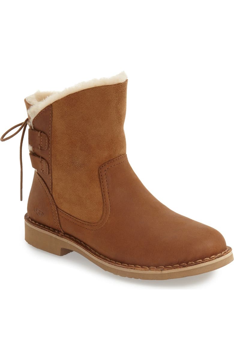 UGG<sup>®</sup> Naiyah Lace-Back Genuine Shearling Boot, Main, color,