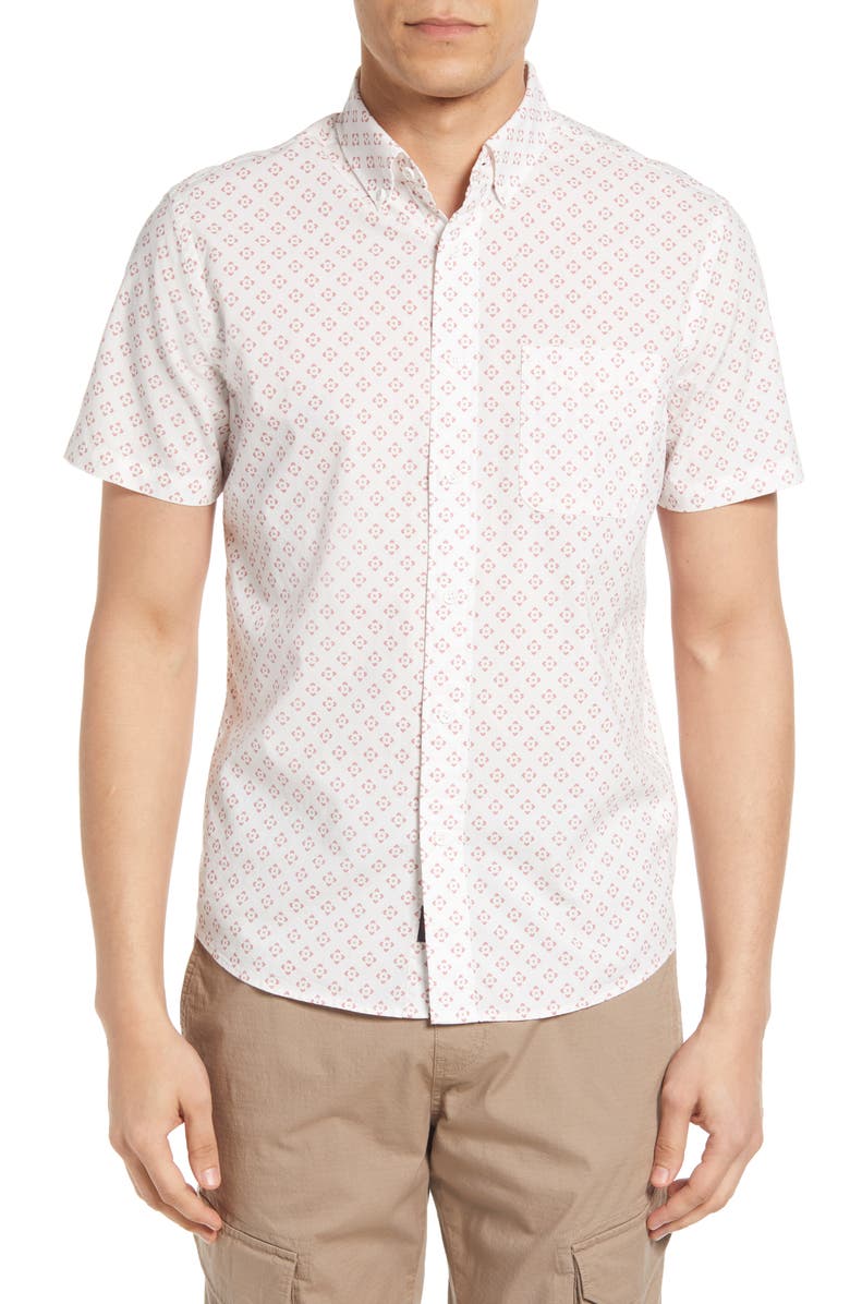 Faherty Playa Short Sleeve Button-Up Shirt, Main, color, 