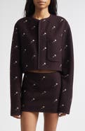 RIER Walker Floral Embroidered Wool Utility Jacket
