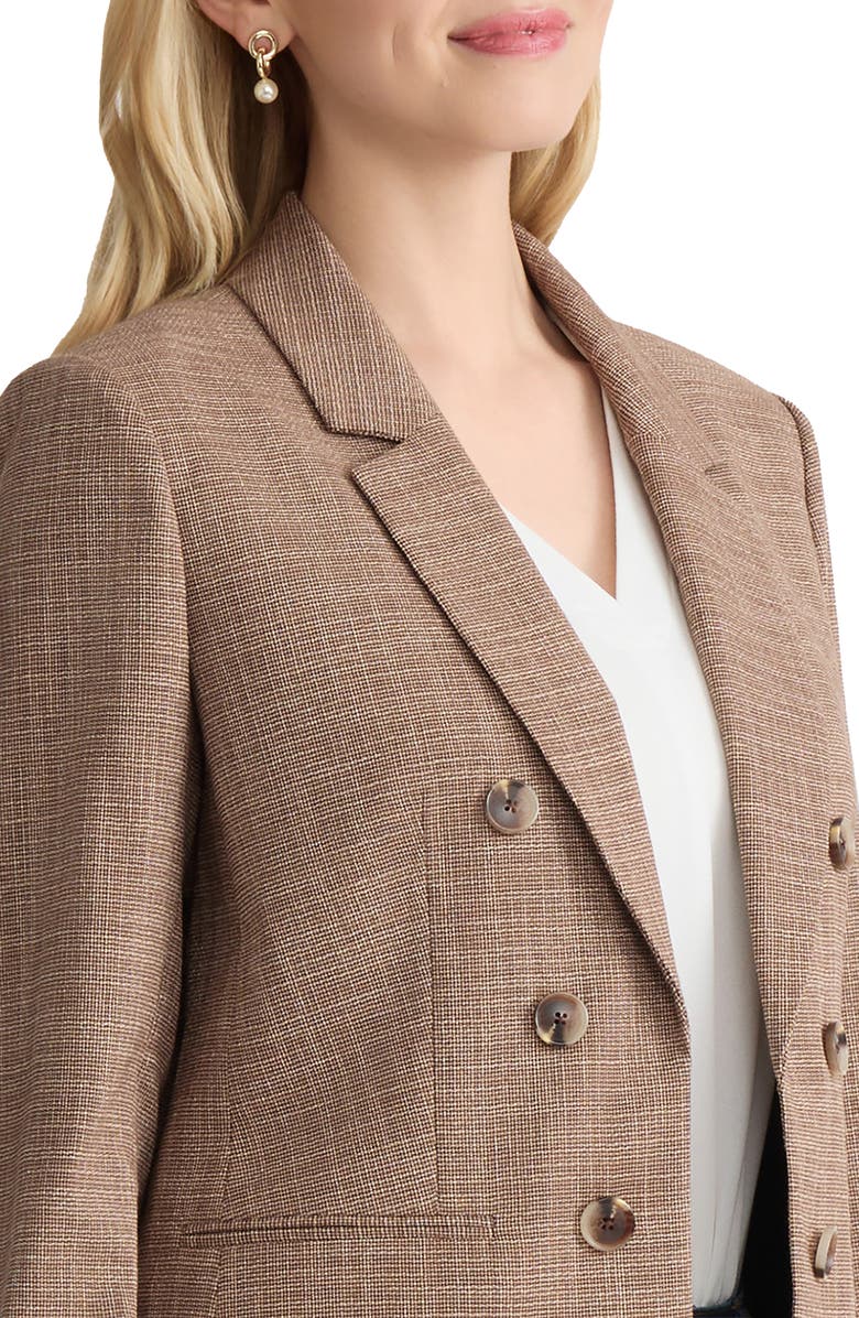 Jones New York Faux Double Breasted Blazer, Alternate, color, Fudge Multi