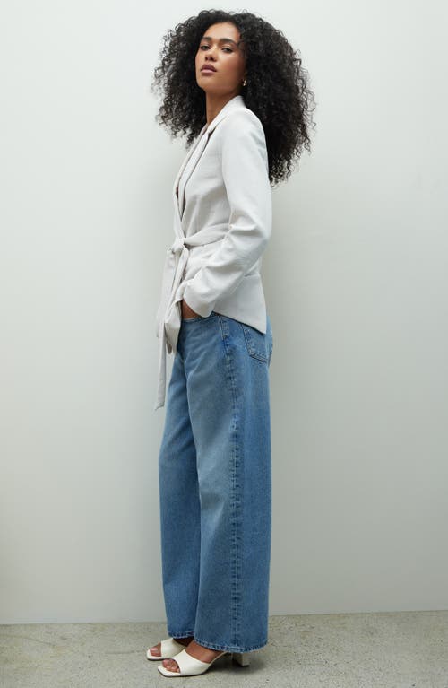 Open Edit Tie Waist Crepe Blazer
