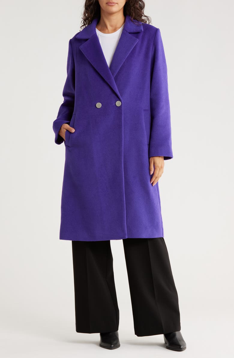 AREA STARS Belinda Double Breasted Coat, Main, color, Purple