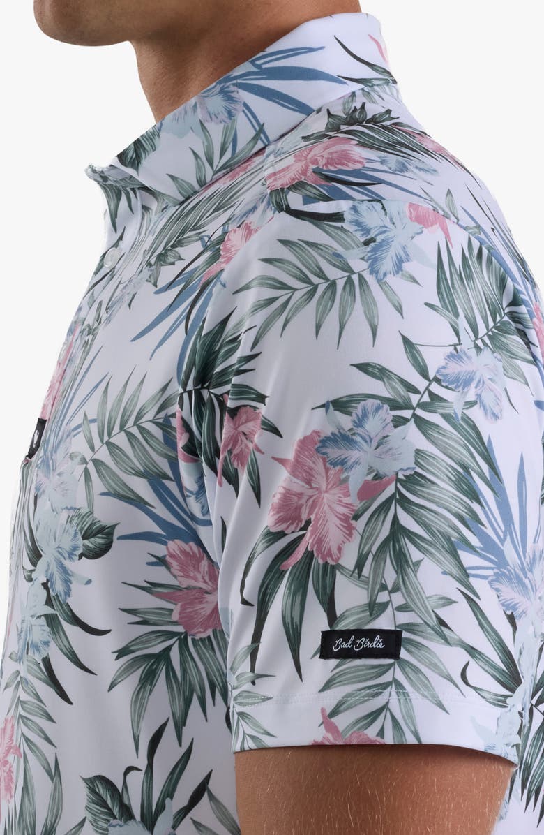 Bad Birdie Core Floral Performance Golf Polo, Alternate, color, Frosty Petal
