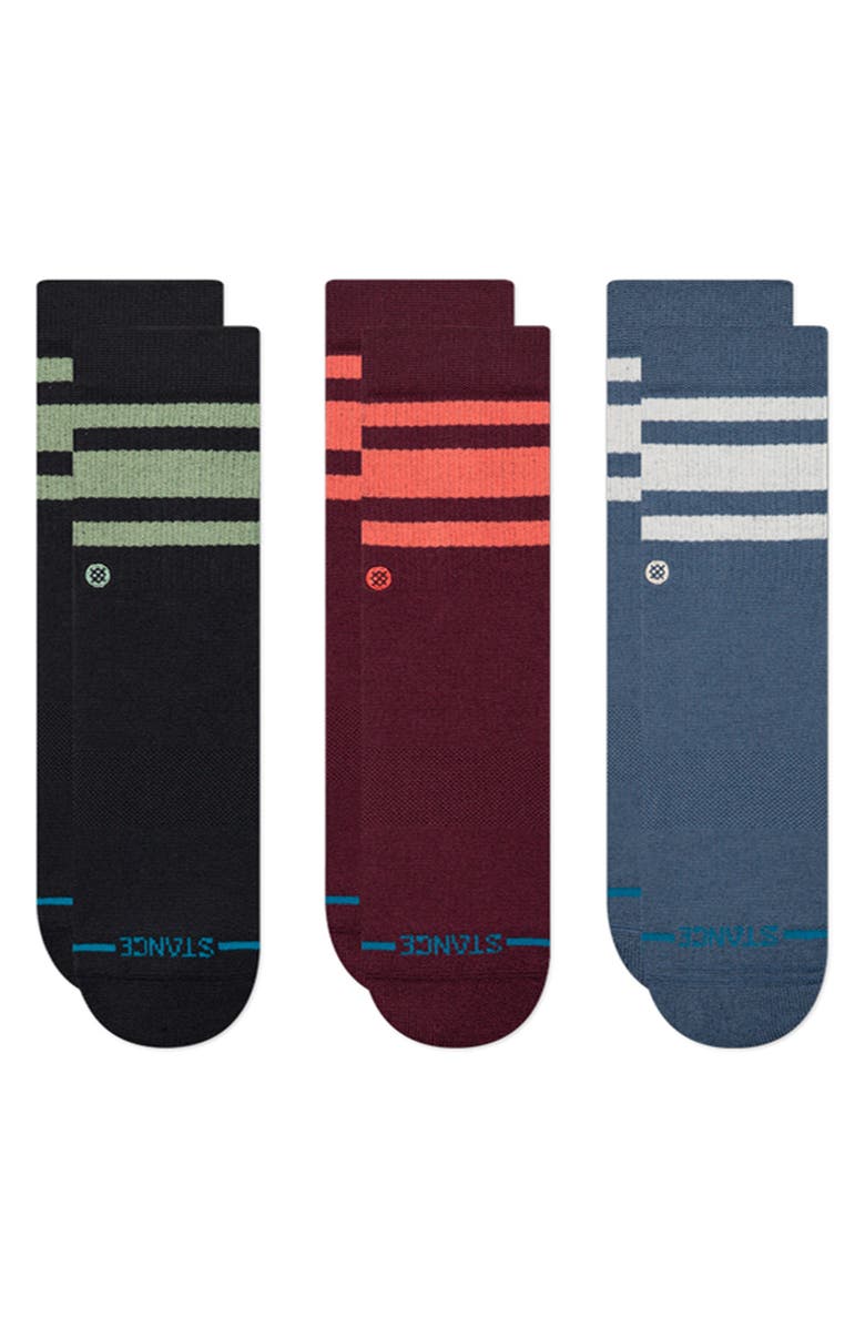 Stance Kids' Boyd Assorted 3-Pack Crew Socks, Main, color, Green