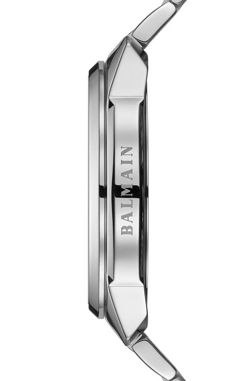 Balmain Watches Athracite Bracelet Chronograph Watch, 42mm In Stainless Steel