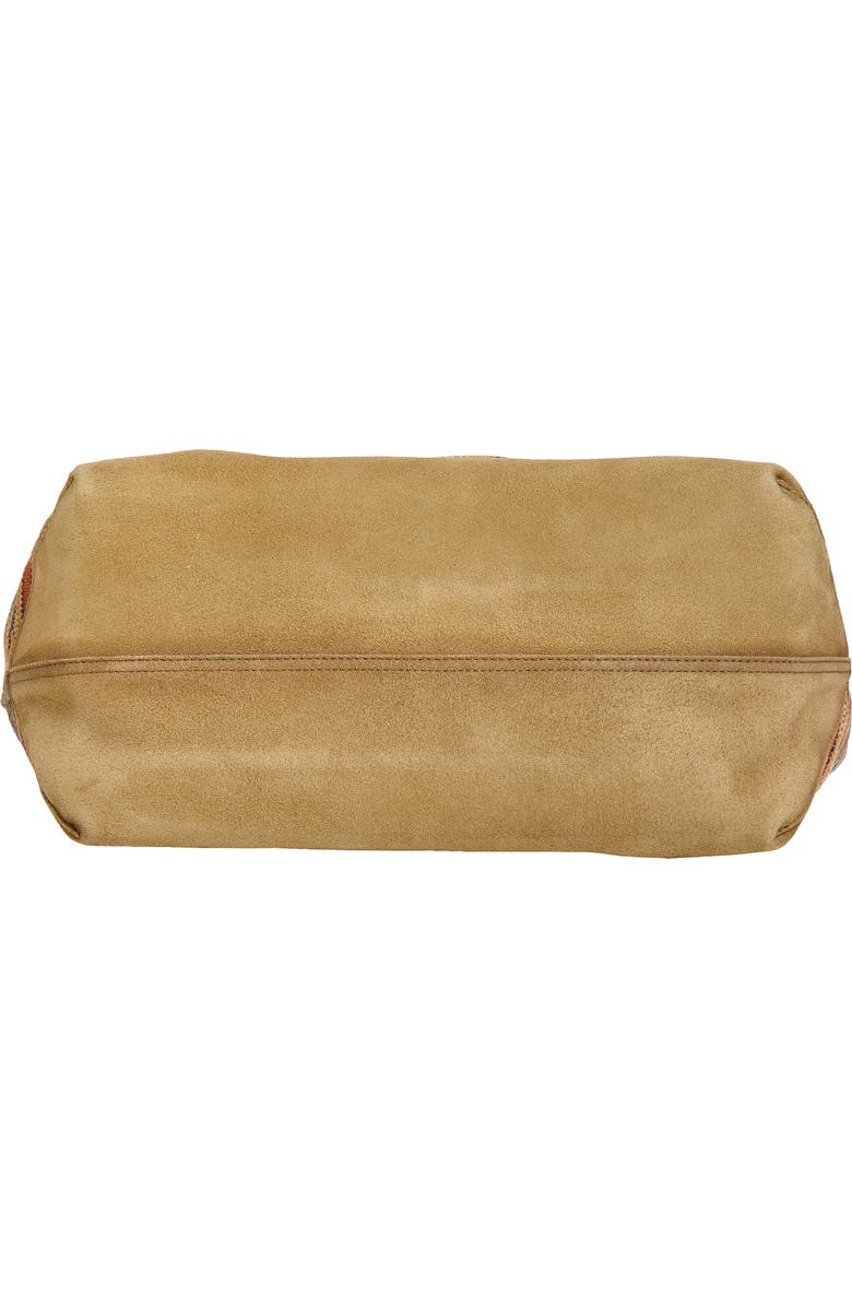 Double RL Suede Trim Jacquard Tote, Alternate, color, Multi/ Beige